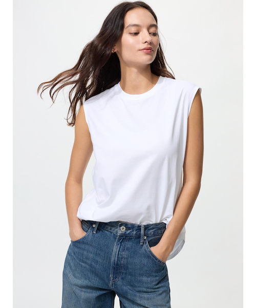 エアリズムコットンT/ノースリーブ｜ユニクロの通販｜&mall（アンド