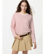 ソフトコットンラウンドヘムT/長袖/ボーダー