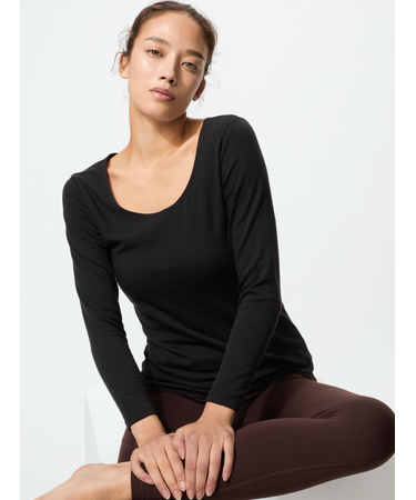 極暖ヒートテックコットンUネックT/8分袖