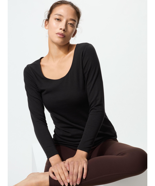 極暖ヒートテックコットンUネックT/8分袖