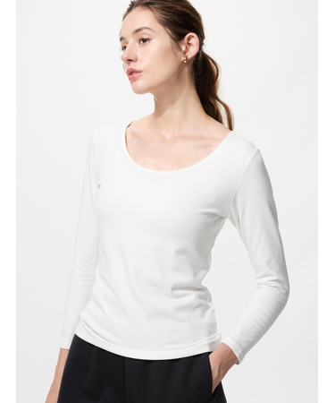 極暖ヒートテックコットンUネックT/8分袖