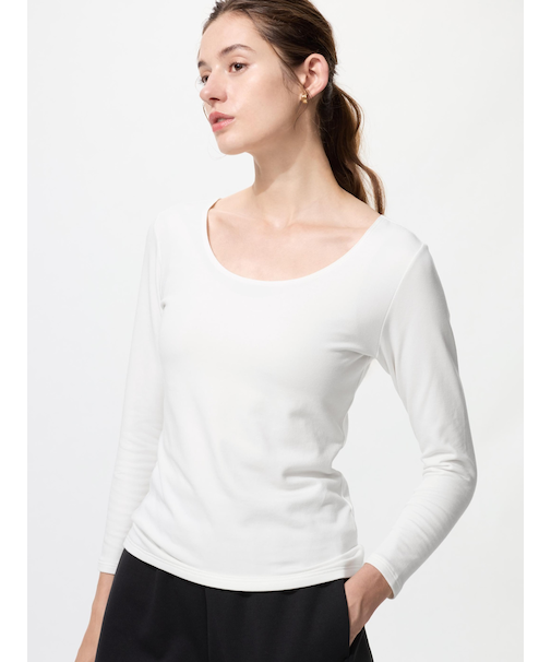 極暖ヒートテックコットンUネックT/8分袖