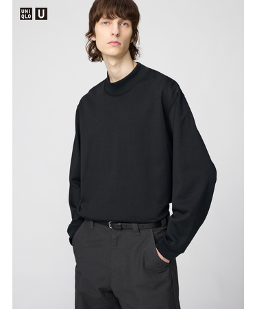 ブラッシュドモックネックTシャツ/長袖