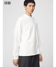ブラッシュドモックネックTシャツ/長袖