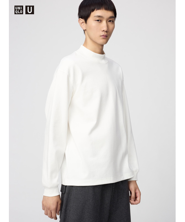 ブラッシュドモックネックTシャツ/長袖