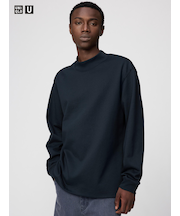 ブラッシュドモックネックTシャツ/長袖