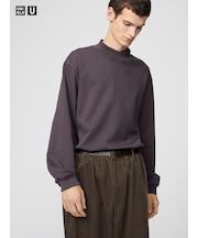 ブラッシュドモックネックTシャツ/長袖