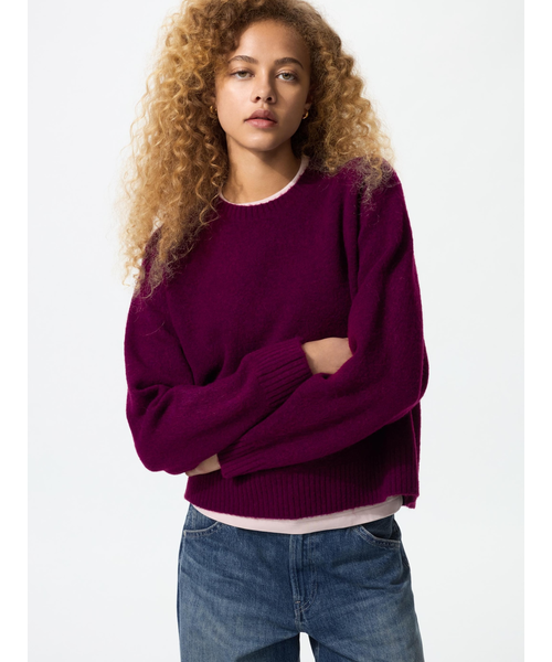 スフレヤーンクルーネックセーター｜ユニクロの通販｜&mall（アンド