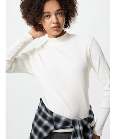 リブハイネックT/長袖