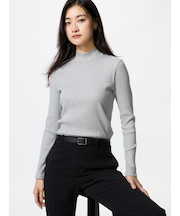 リブハイネックT/長袖