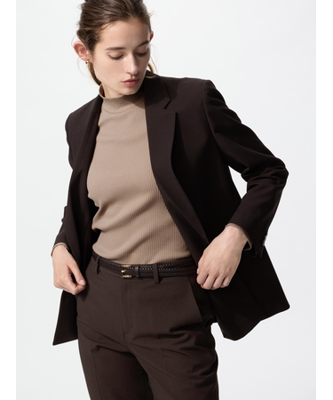 リブハイネックT/長袖