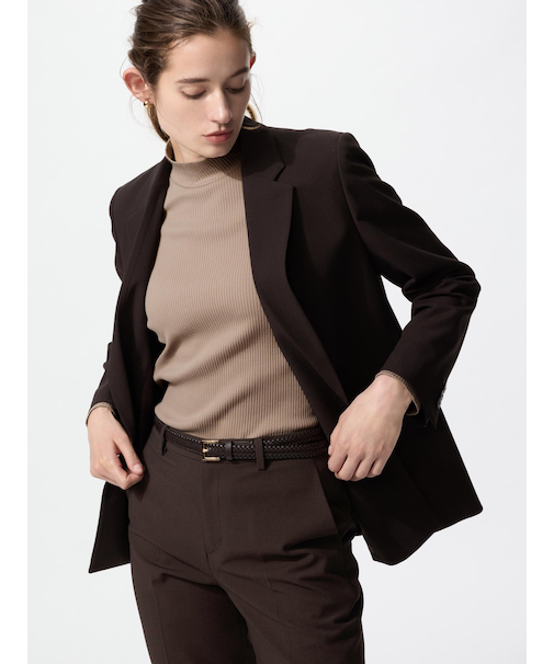 リブハイネックT/長袖