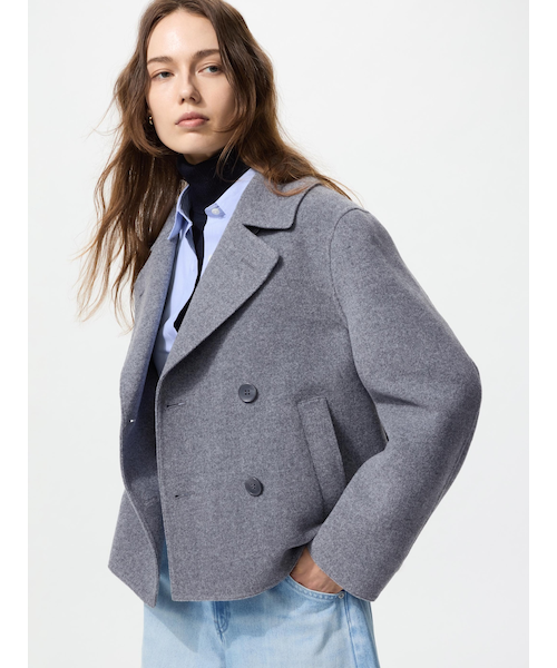 【タグ付未使用】Liesse ダブルフェイスショートコート free size ダブルフェイスショートコートリラックスフィット｜ユニクロの