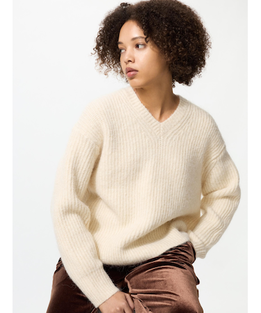 フラッフィVネックセーター