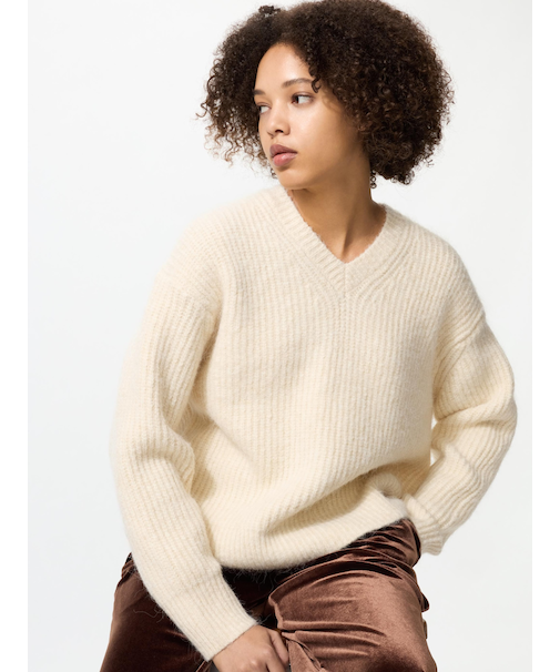 フラッフィVネックセーター