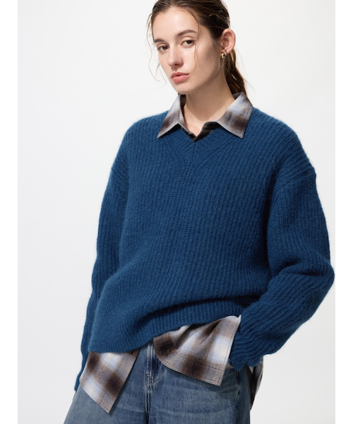 フラッフィVネックセーター｜ユニクロの通販｜&mall（アンドモール