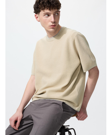 ウォッシャブルミラノリブニットTシャツ