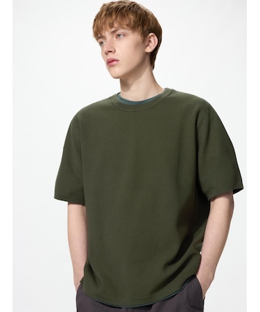 ウォッシャブルミラノリブニットTシャツ