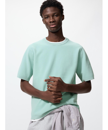 ウォッシャブルミラノリブニットTシャツ