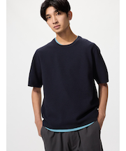 ウォッシャブルミラノリブニットTシャツ