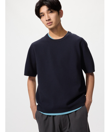 ウォッシャブルミラノリブニットTシャツ