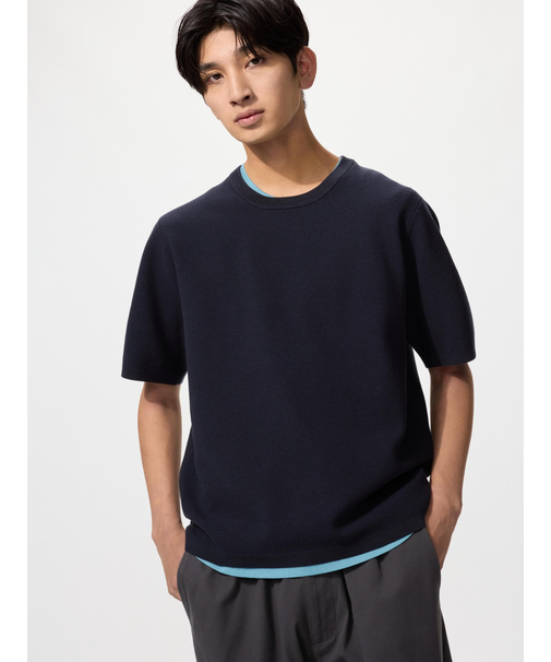 ウォッシャブルミラノリブニットTシャツ