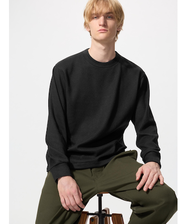 ソフトニットフリースクルーネックT