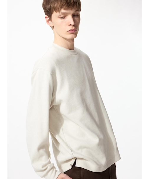 ソフトニットフリースクルーネックT