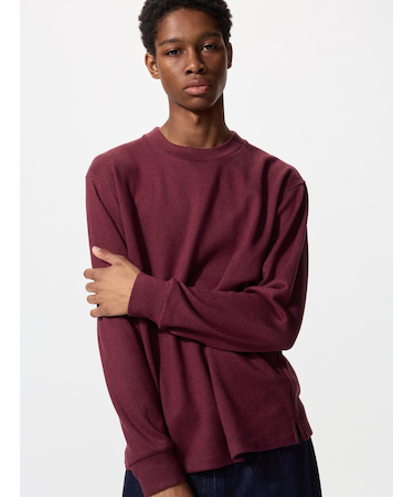 ソフトニットフリースクルーネックT