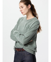 ソフトニットフリースVネックT