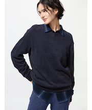 ソフトニットフリースVネックT