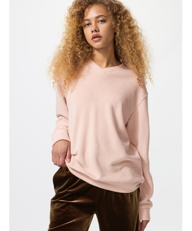 ソフトニットフリースVネックT