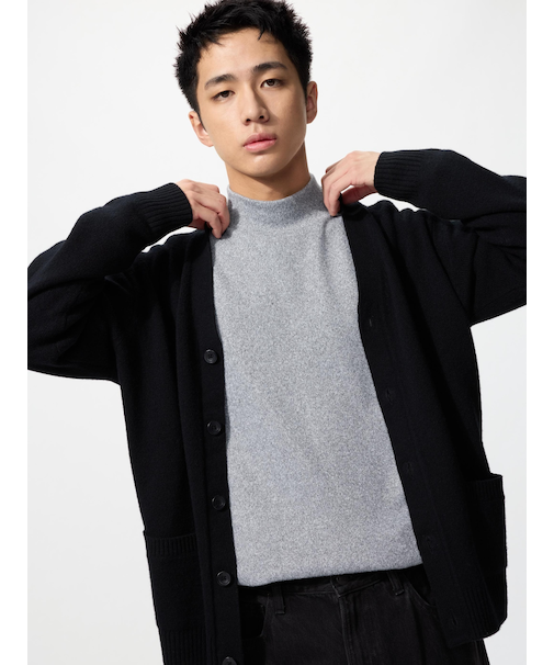 ソフトニットフリースモックネックT