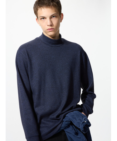 ソフトニットフリースモックネックT