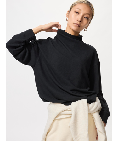 ソフトニットフリースモックネックT