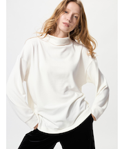 ソフトニットフリースモックネックT