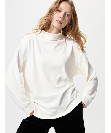 ソフトニットフリースモックネックT