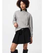 ソフトニットフリースモックネックT