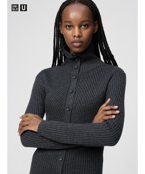 【新品】UNIQLO U メリノブレンドハイネックカーディガン メリノブレンドハイネックカーディガン｜ユニクロの通販｜&mall