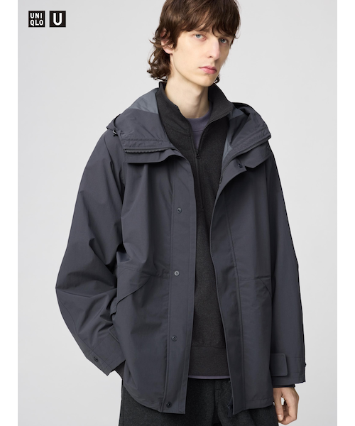 新品 25AW ユニクロU ブロックテックユーティリティパーカ ブラック M ブロックテックユーティリティパーカ｜ユニクロの通販｜&mall（アンド