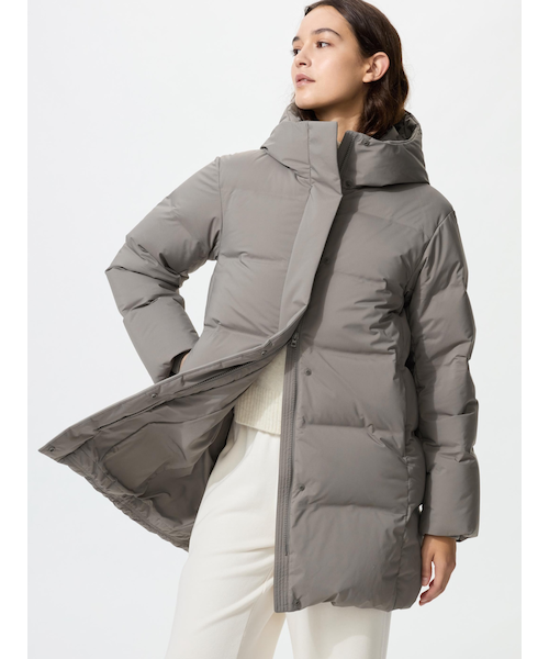 【美品】UNIQLO ユニクロ シームレスダウンショートコート グレー系　XL シームレスダウンショートコート｜ユニクロの通販｜&mall（アンド