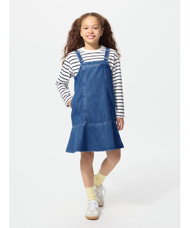 GIRLS デニムジャンパースカート