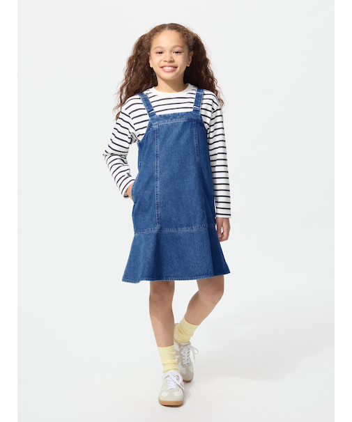 GIRLS デニムジャンパースカート