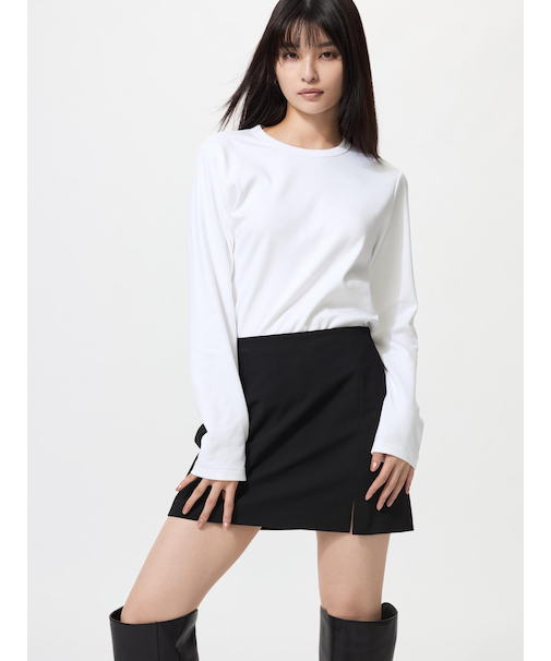 スムースストレッチコットンクルーネックT/長袖