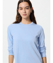 スムースストレッチコットンクルーネックT/長袖