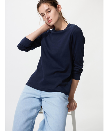 スムースストレッチコットンクルーネックT/長袖