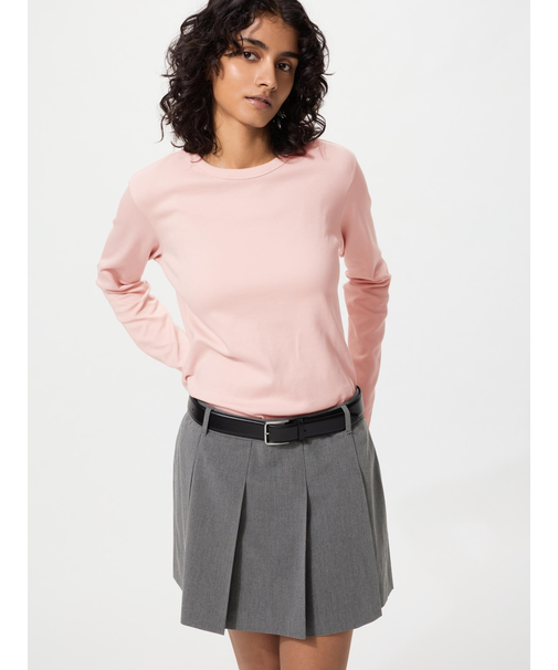 スムースストレッチコットンクルーネックT/長袖