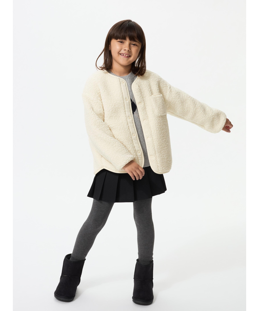 GIRLS ボアフリースカーディガン