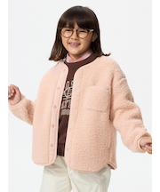 GIRLS ボアフリースカーディガン