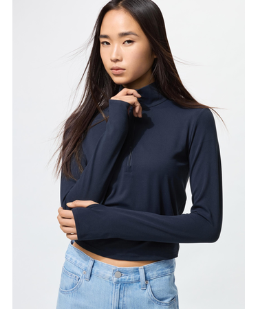 エアリズムソフトハーフジップT/長袖